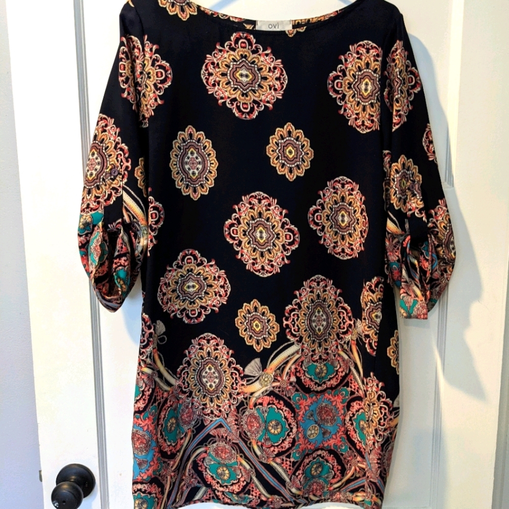 Slinky black paisley dress